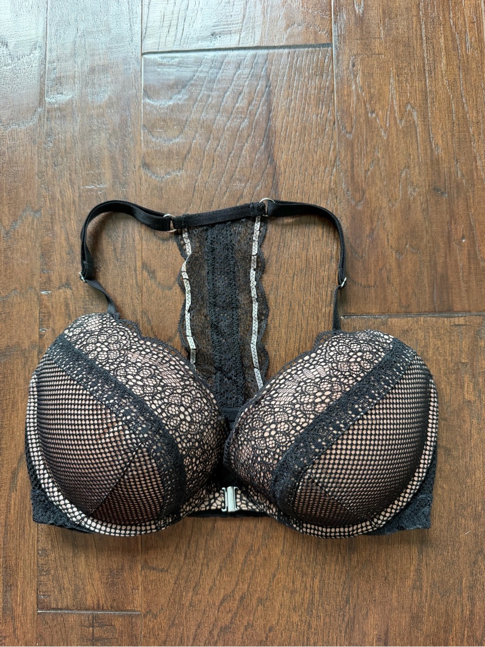 Victoria's Secret Black Lace Push-Up Racerback Bra